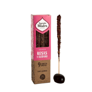 incienso natural de rosas y olíbano