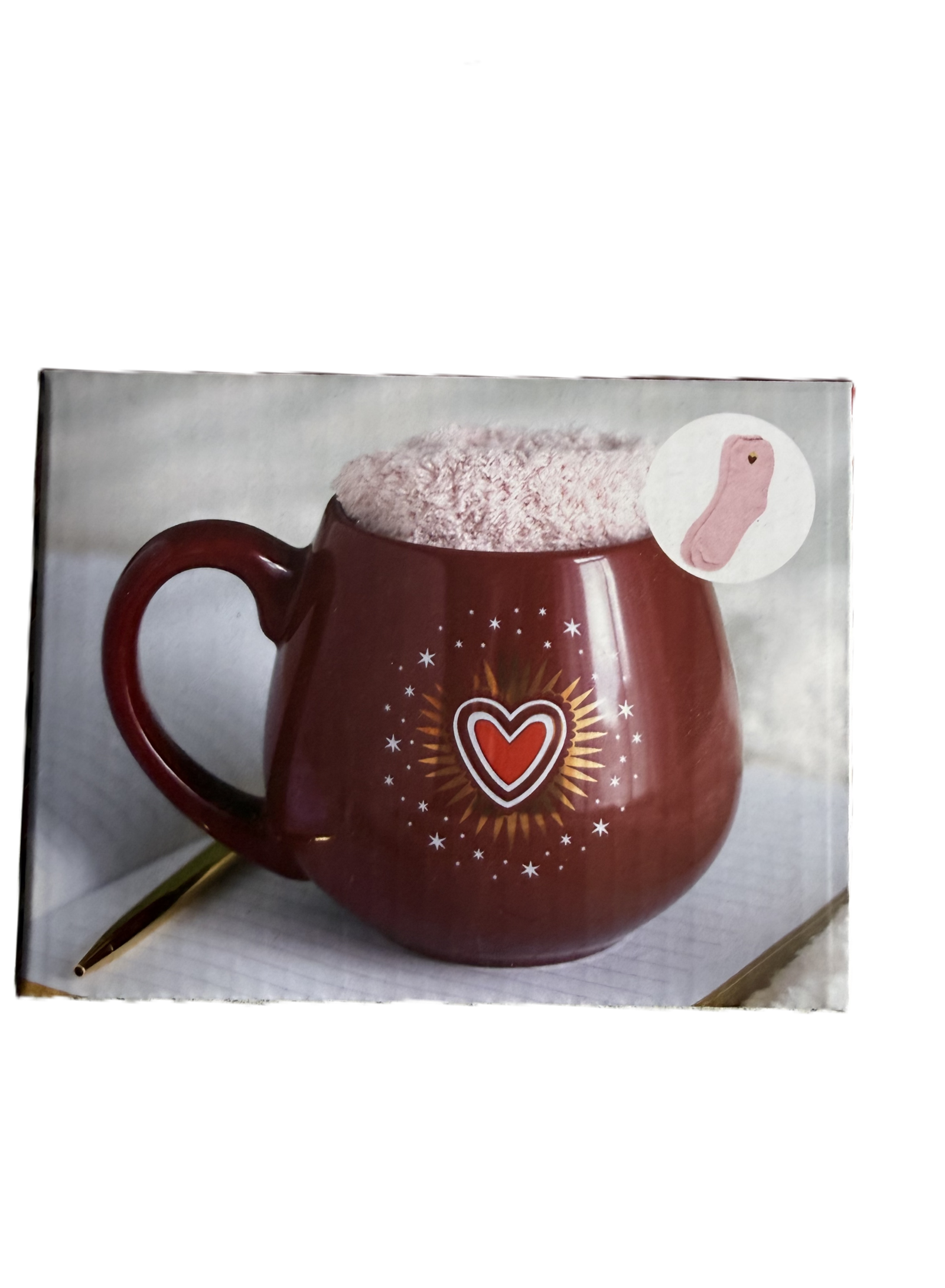 taza corazón con calcetines taza corazón con calcetines