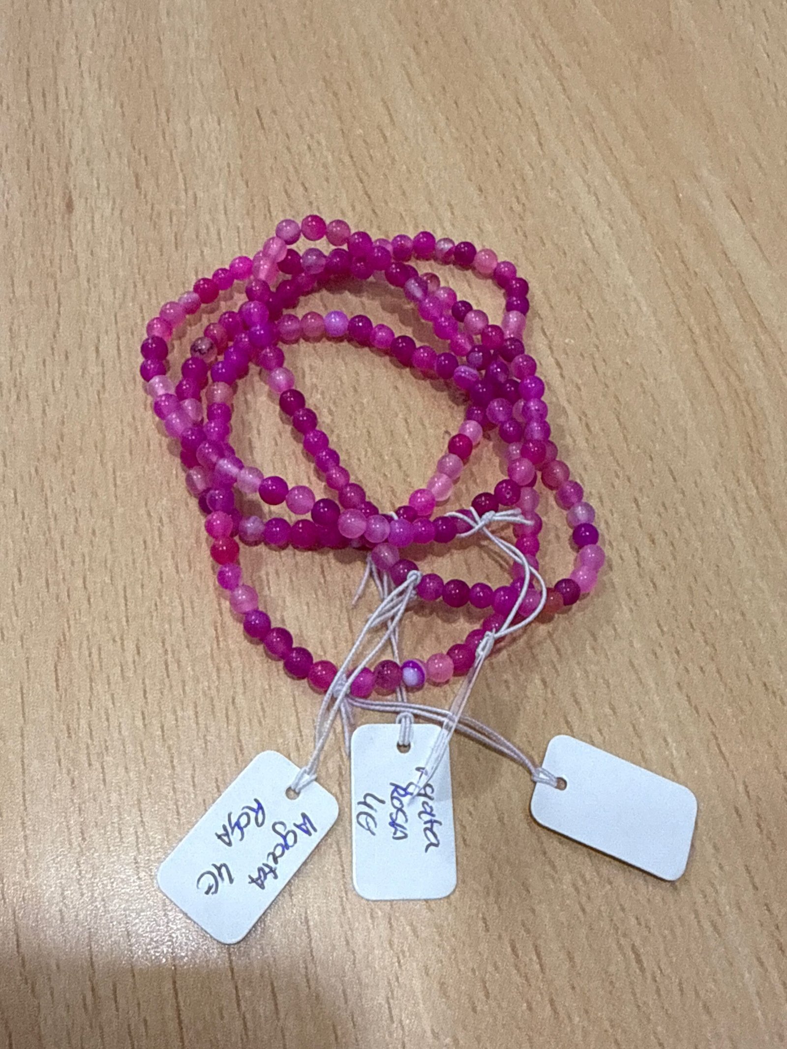 pulsera ágata rosa 4mm pulsera ágata rosa 4mm