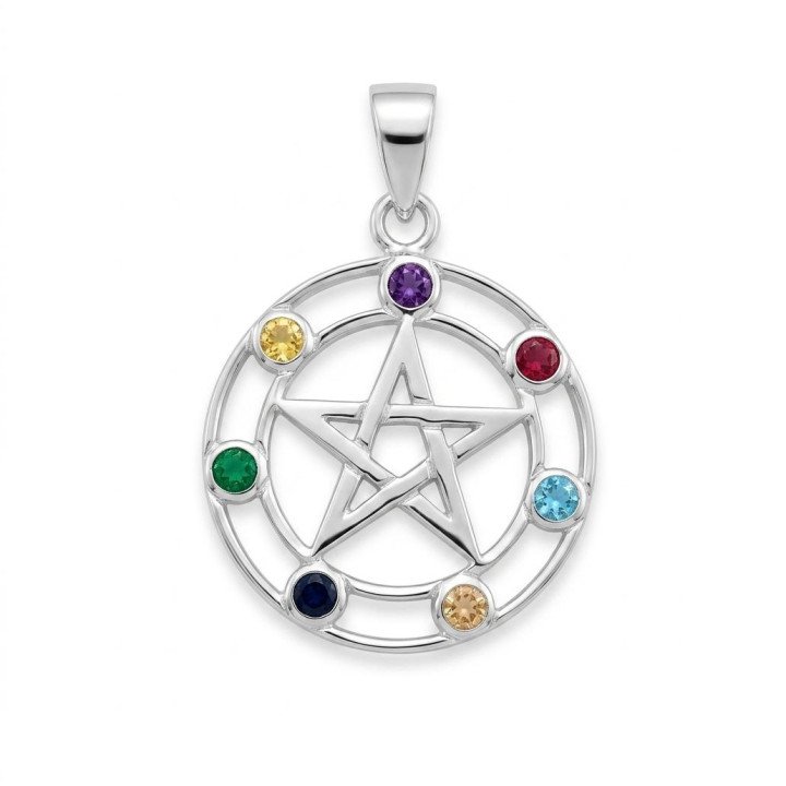 colgante pentaculo chakras colgante pentaculo chakras